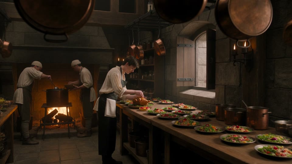 A dragon at the castle kitchen